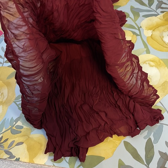 Wine Color Bodycon Crushed Fabric Maxi Dress | Size 12 - Picture 6 of 12